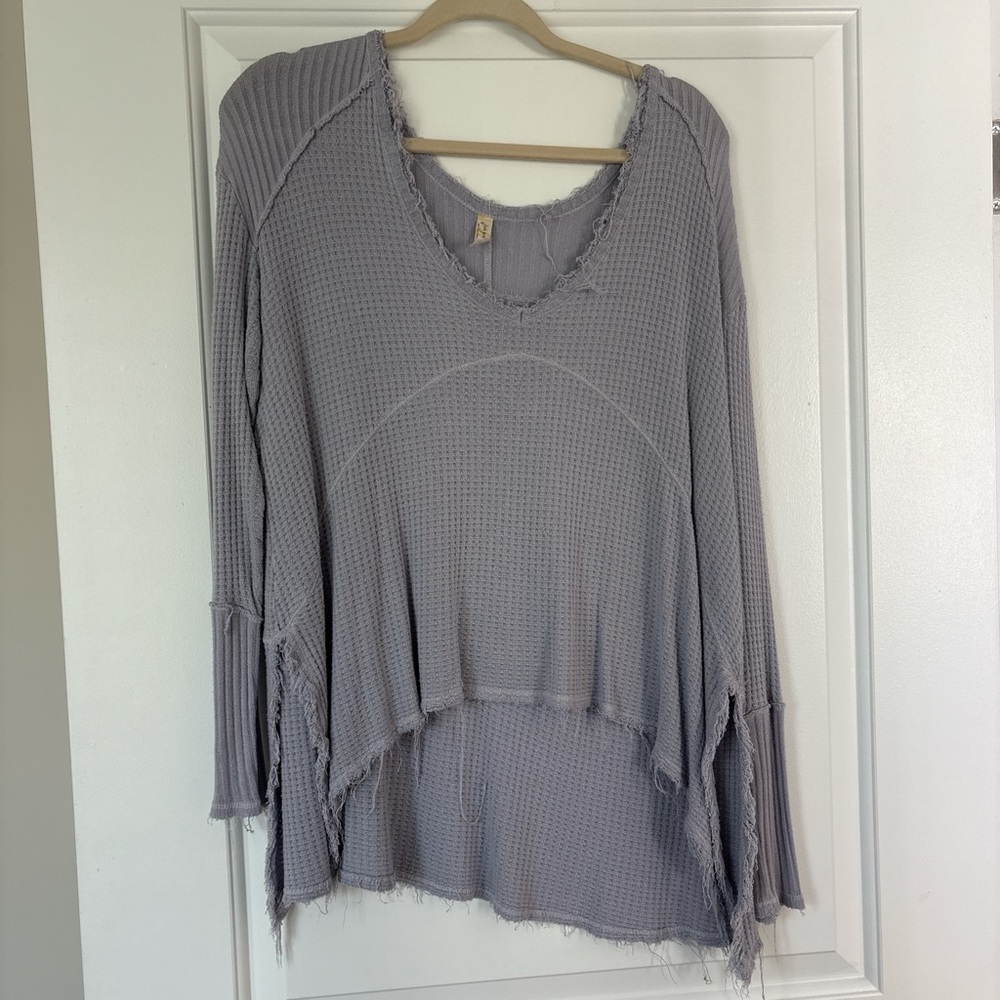 FP Movement by Free People Frayed Hem Lilac Sweater
